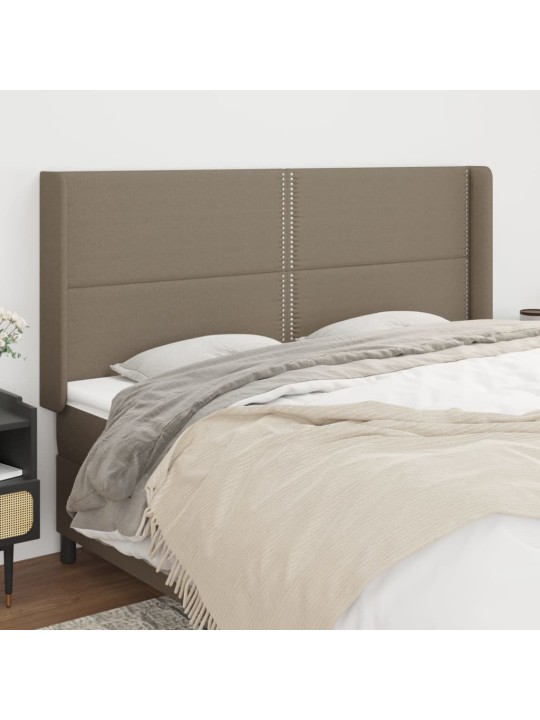 Čelo postele typu ušák taupe 203x16x118/128 cm textil