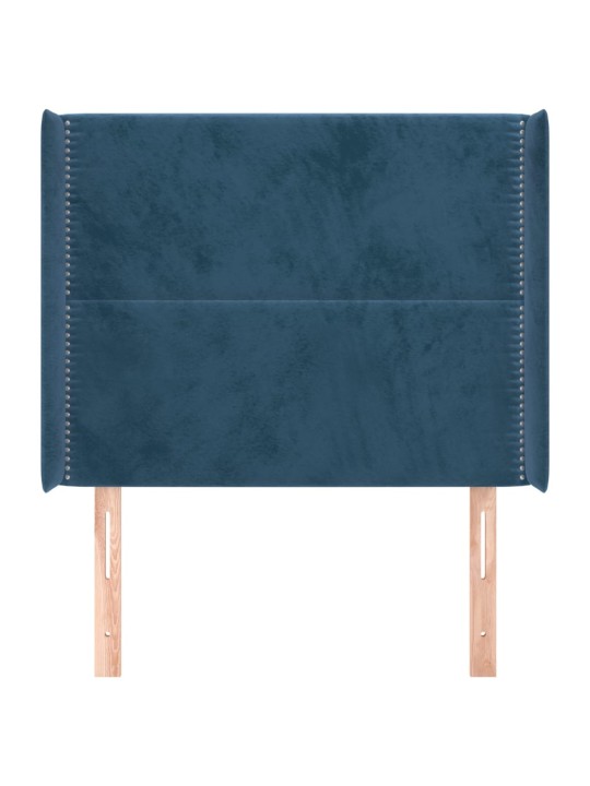 Čelo postele typu ušák tmavě modrá 93x16x118/128 cm samet
