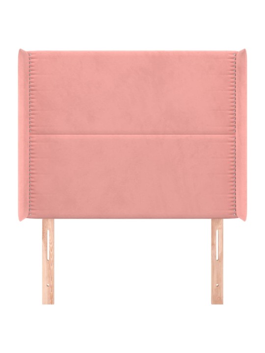 Čelo postele typu ušák růžové 93x16x118/128 cm samet
