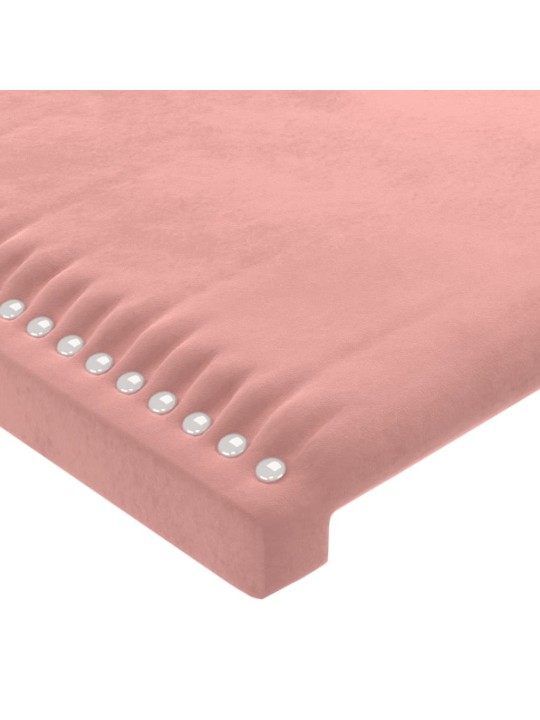 Čelo postele typu ušák růžové 93x16x118/128 cm samet