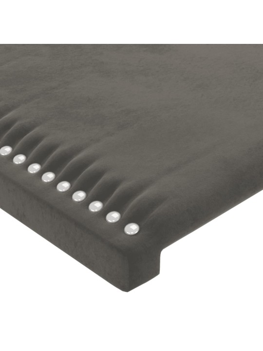 Čelo postele typu ušák tmavě šedé 147x16x118/128 cm samet