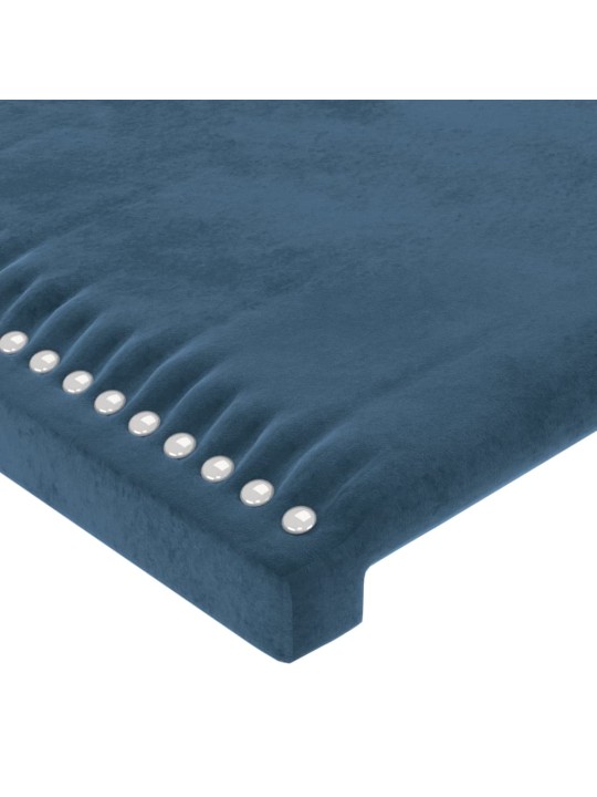 Čelo postele typu ušák tmavě modrá 203x16x118/128 cm samet
