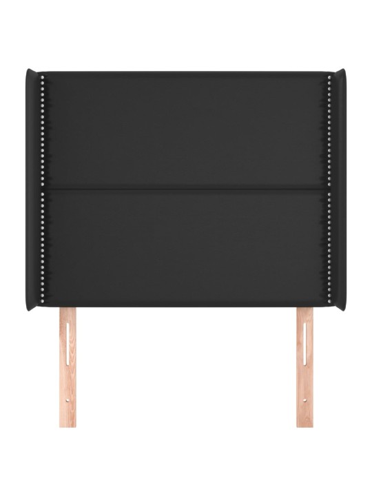 Čelo postele typu ušák černé 83x16x118/128 cm umělá kůže