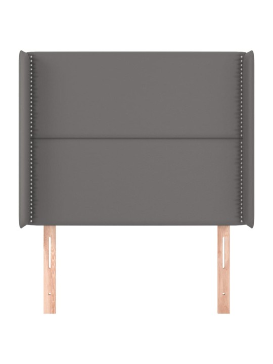 Čelo postele typu ušák šedé 83x16x118/128 cm umělá kůže