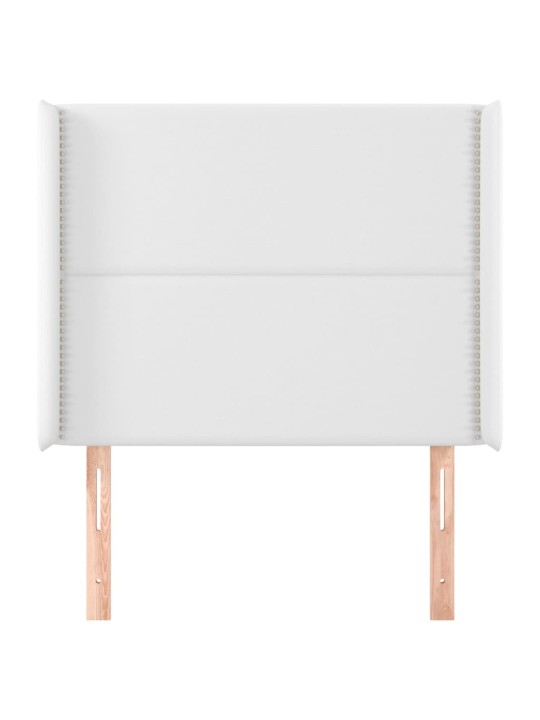 Čelo postele typu ušák bílé 93x16x118/128 cm umělá kůže
