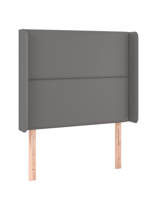 Čelo postele typu ušák šedé 93x16x118/128 cm umělá kůže