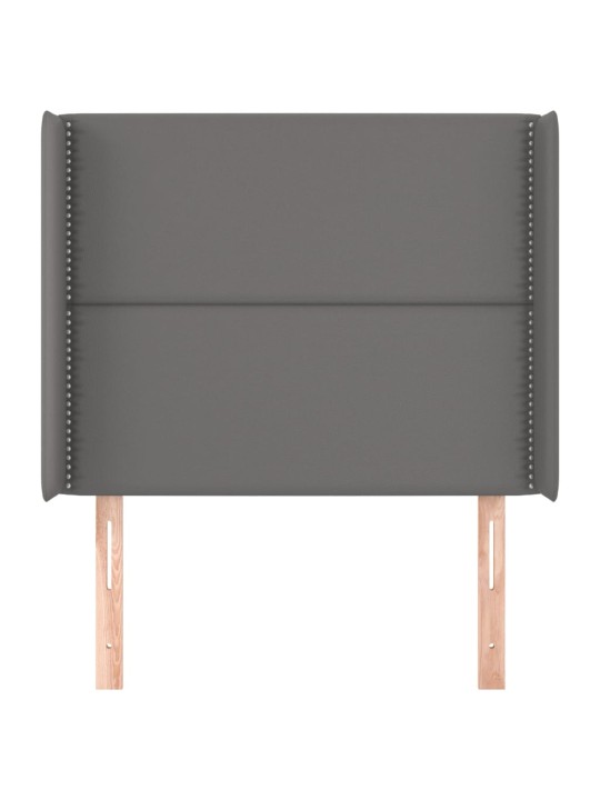 Čelo postele typu ušák šedé 103x16x118/128 cm umělá kůže