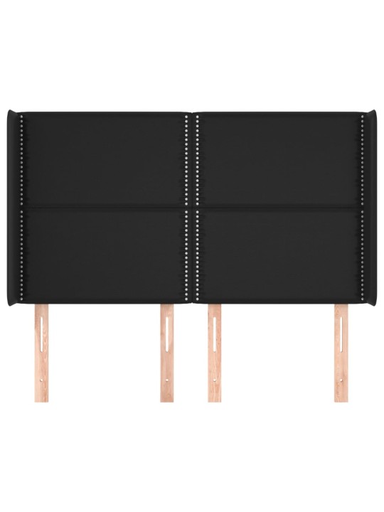 Čelo postele typu ušák černé 147x16x118/128 cm umělá kůže