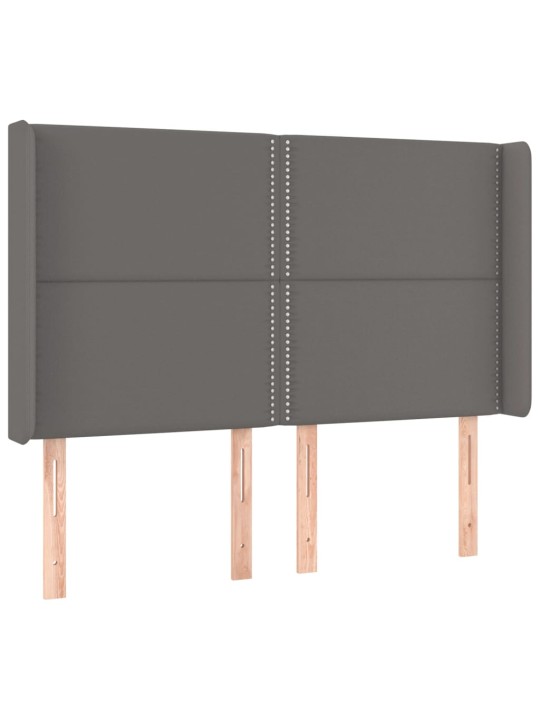 Čelo postele typu ušák šedé 147x16x118/128 cm umělá kůže