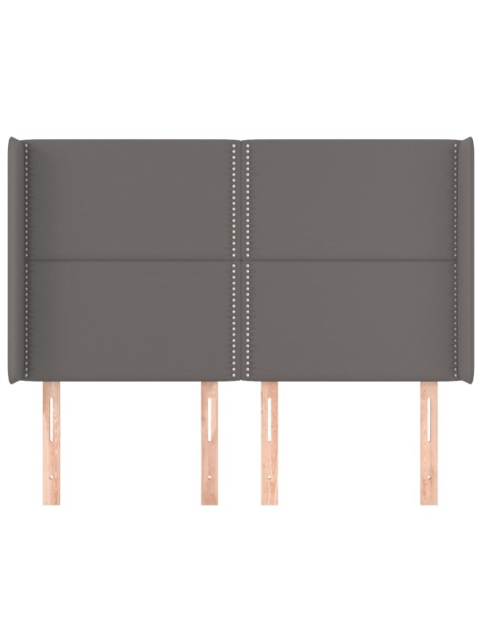 Čelo postele typu ušák šedé 147x16x118/128 cm umělá kůže