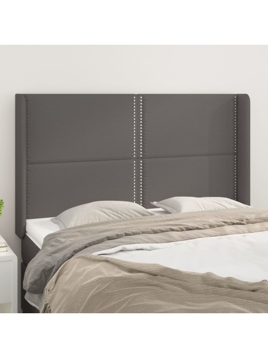 Čelo postele typu ušák šedé 147x16x118/128 cm umělá kůže