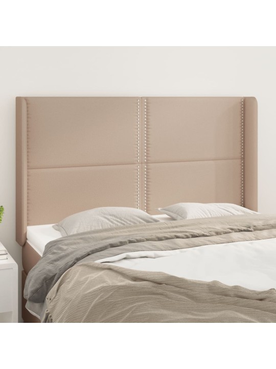Čelo postele typu ušák cappuccino 147x16x118/128 cm umělá kůže
