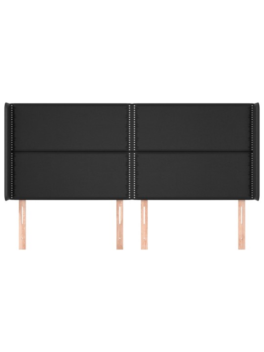 Čelo postele typu ušák černé 163x16x118/128 cm umělá kůže