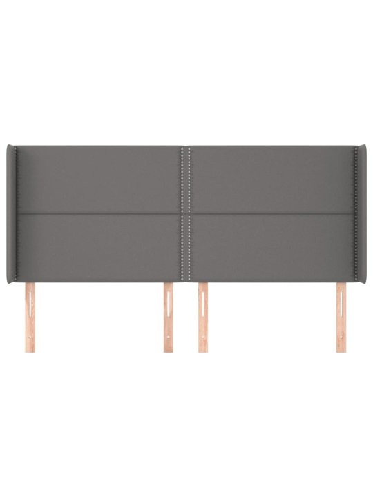 Čelo postele typu ušák hnědé 183x16x118/128 cm umělá kůže
