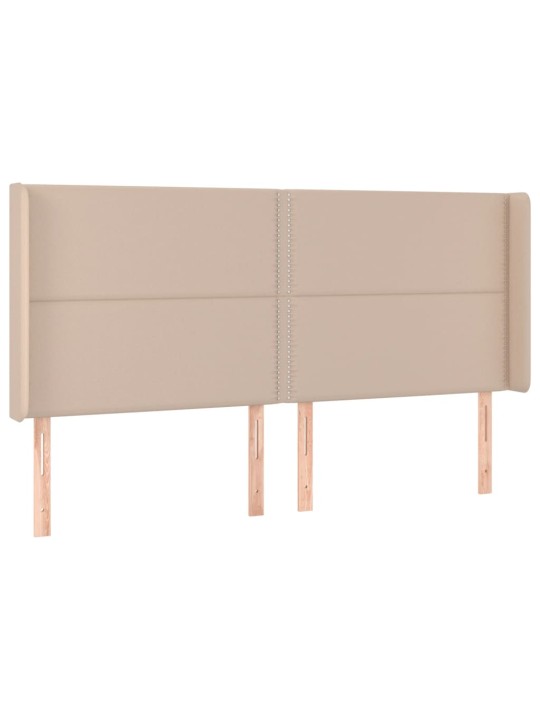 Čelo postele typu ušák cappuccino 183x16x118/128 cm umělá kůže