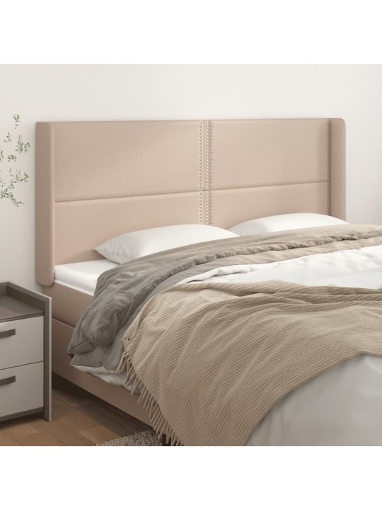 Čelo postele typu ušák cappuccino 183x16x118/128 cm umělá kůže