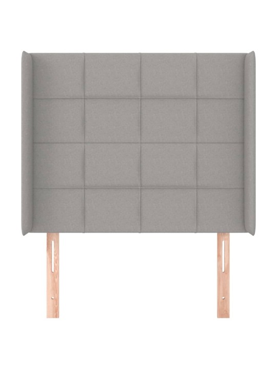 Čelo postele typu ušák světle šedé 93x16x118/128 cm textil