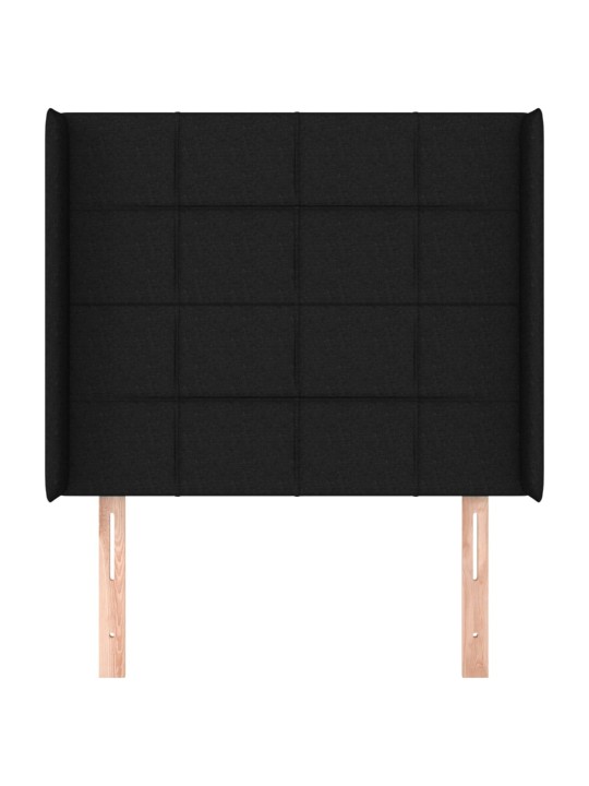 Čelo postele typu ušák černé 93x16x118/128 cm textil