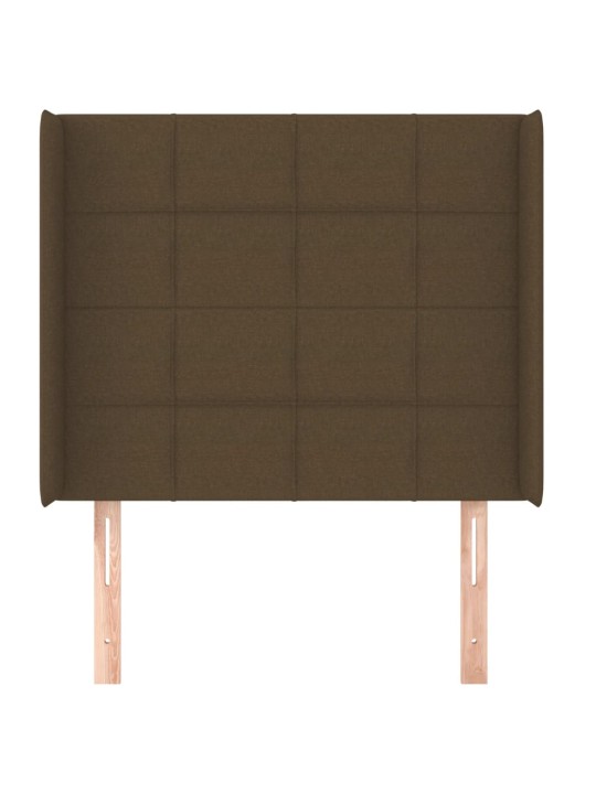 Čelo postele typu ušák tmavě hnědé 93x16x118/128 cm textil
