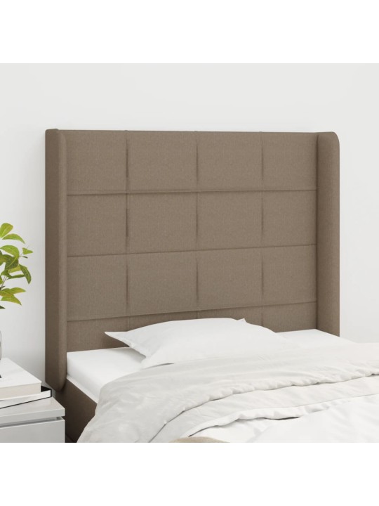 Čelo postele typu ušák taupe 93x16x118/128 cm textil