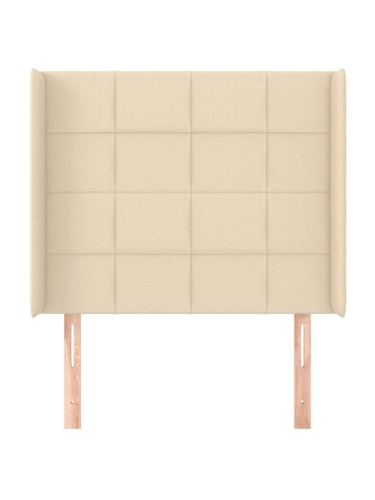Čelo postele typu ušák krémové 93x16x118/128 cm textil