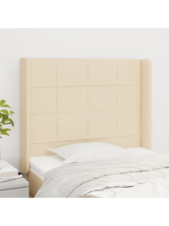 Čelo postele typu ušák krémové 93x16x118/128 cm textil