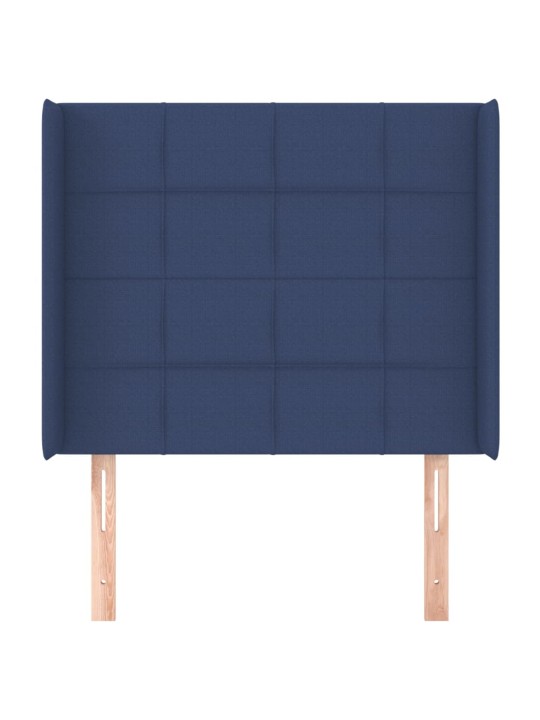 Čelo postele typu ušák modré 93x16x118/128 cm textil