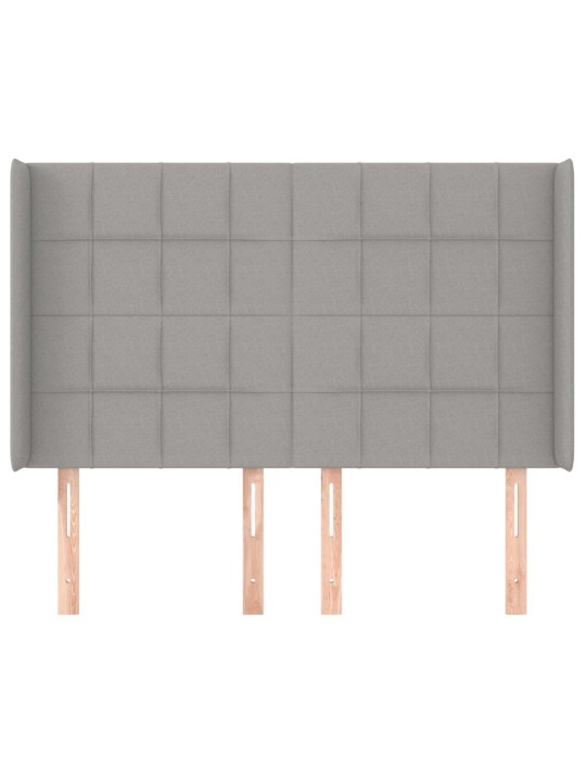 Čelo postele typu ušák světle šedé 147x16x118/128 cm textil