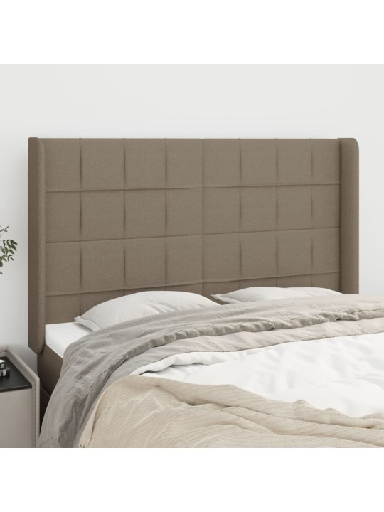 Čelo postele typu ušák taupe 147x16x118/128 cm textil