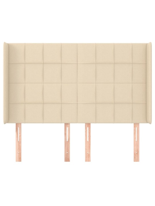 Čelo postele typu ušák krémové 147x16x118/128 cm textil