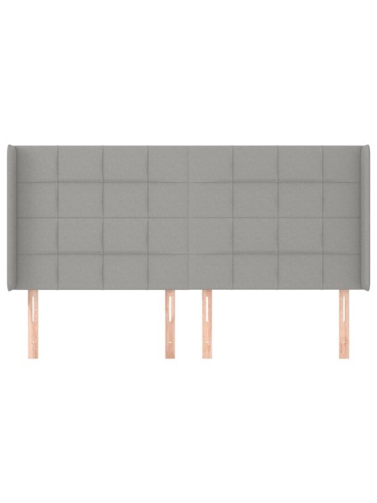 Čelo postele typu ušák světle šedé 183x16x118/128 cm textil
