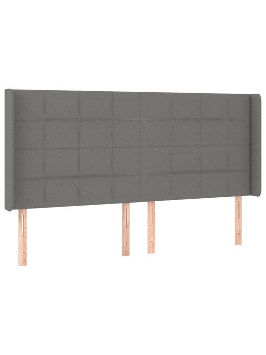 Čelo postele typu ušák tmavě šedé 183x16x118/128 cm textil