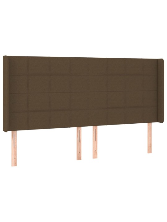 Čelo postele typu ušák tmavě hnědé 183x16x118/128 cm textil