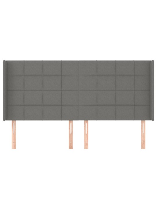 Čelo postele typu ušák tmavě šedé 203x16x118/128 cm textil
