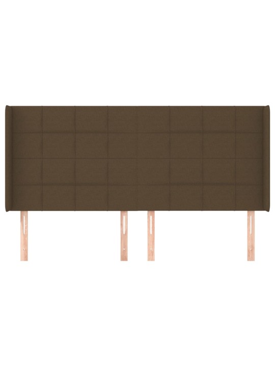 Čelo postele typu ušák tmavě hnědé 203x16x118/128 cm textil