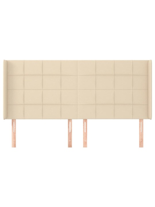 Čelo postele typu ušák krémové 203x16x118/128 cm textil