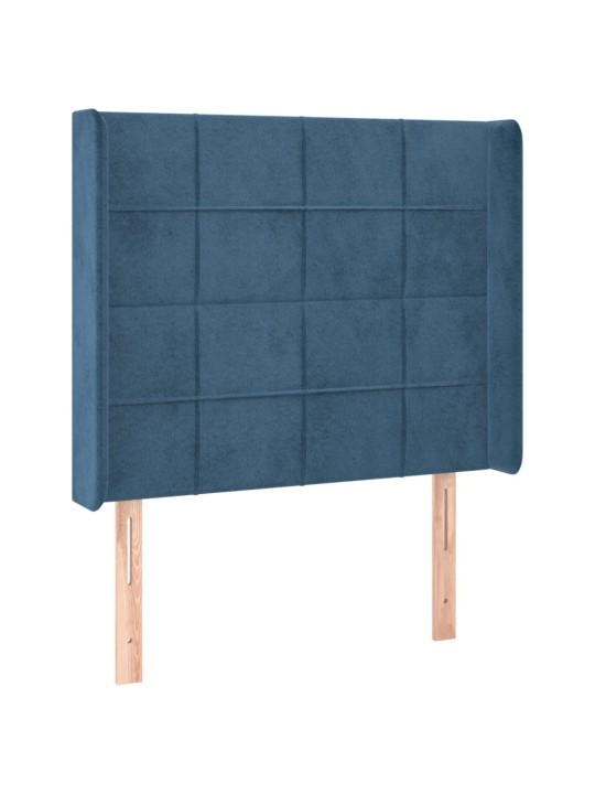Čelo postele typu ušák tmavě modrá 93x16x118/128 cm samet