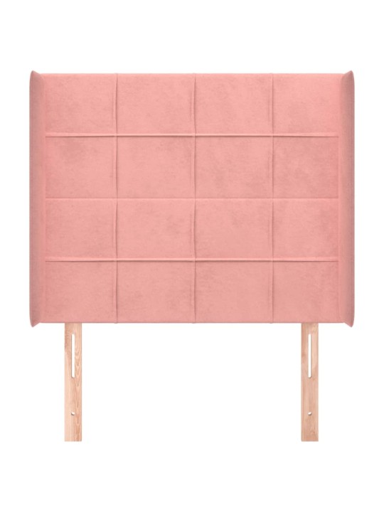 Čelo postele typu ušák růžové 93x16x118/128 cm samet