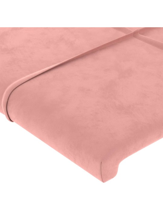 Čelo postele typu ušák růžové 93x16x118/128 cm samet