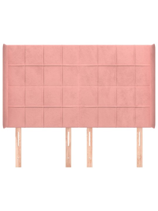 Čelo postele typu ušák růžové 147x16x118/128 cm samet