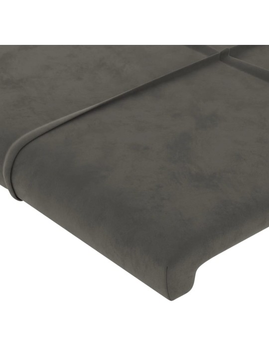 Čelo postele typu ušák tmavě šedé 163x16x118/128 cm samet