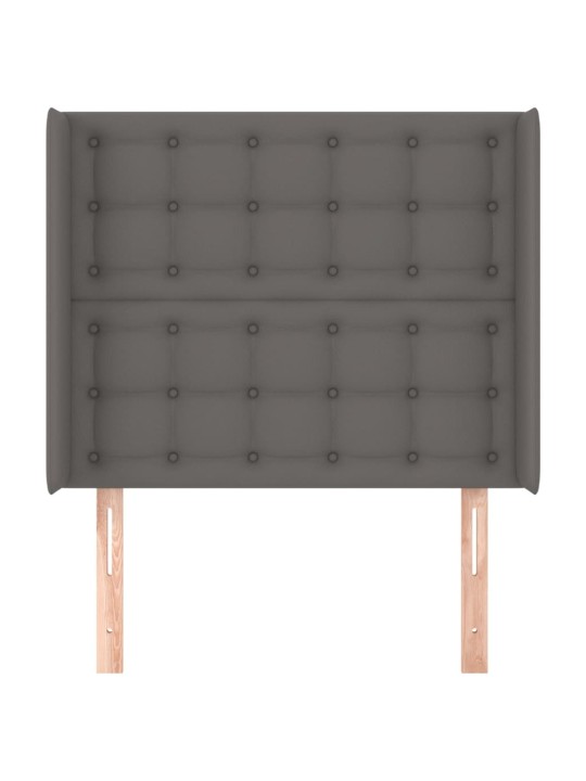 Čelo postele typu ušák šedé 83x16x118/128 cm umělá kůže