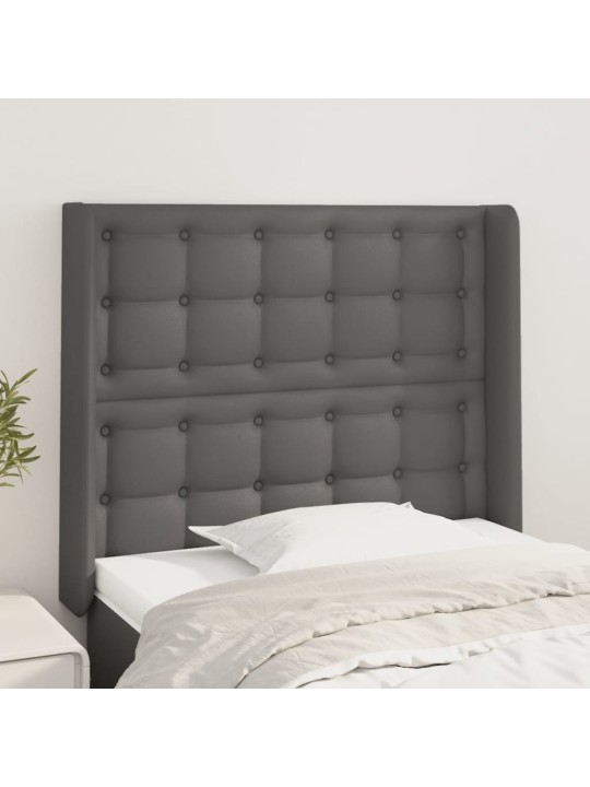 Čelo postele typu ušák šedé 83x16x118/128 cm umělá kůže
