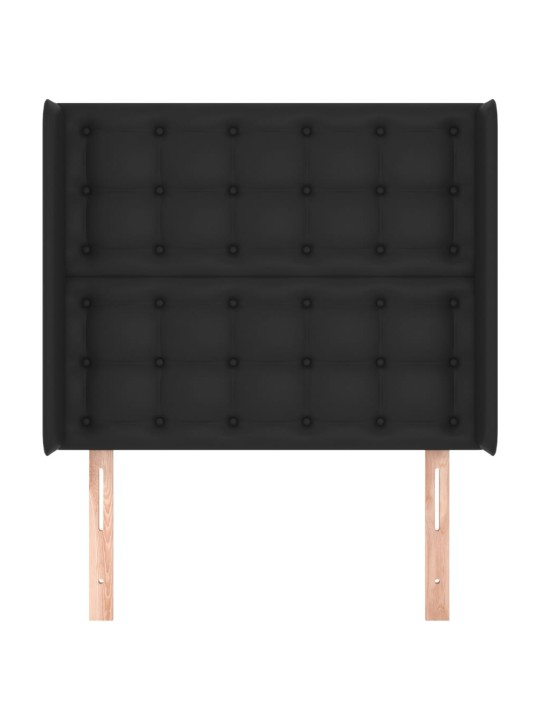 Čelo postele typu ušák černé 93x16x118/128 cm umělá kůže