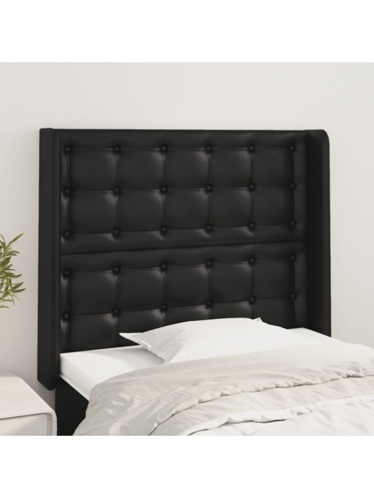 Čelo postele typu ušák černé 93x16x118/128 cm umělá kůže
