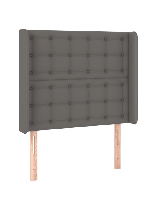 Čelo postele typu ušák šedé 93x16x118/128 cm umělá kůže