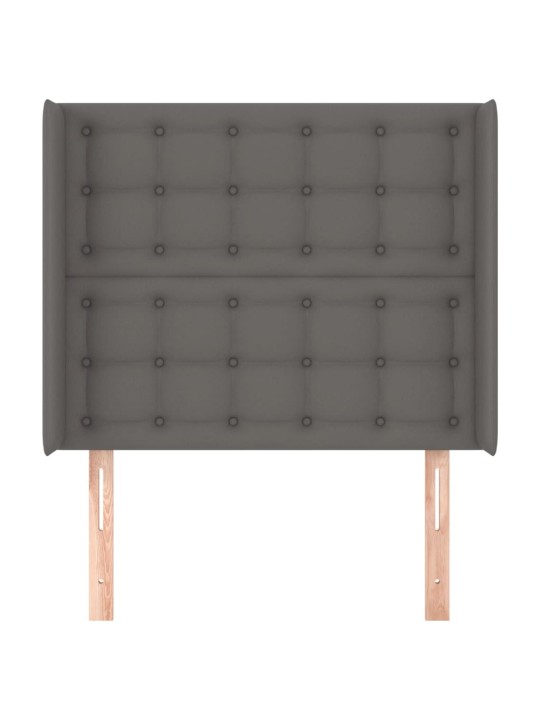 Čelo postele typu ušák šedé 93x16x118/128 cm umělá kůže