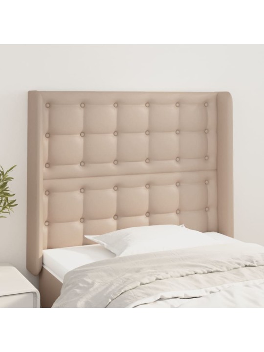 Čelo postele typu ušák cappuccino 93x16x118/128 cm umělá kůže