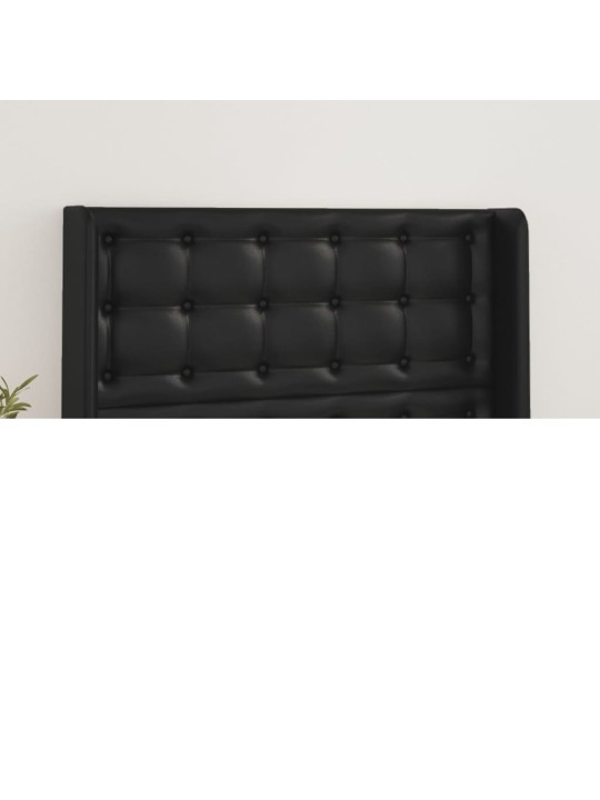 Čelo postele typu ušák černé 103x16x118/128 cm umělá kůže