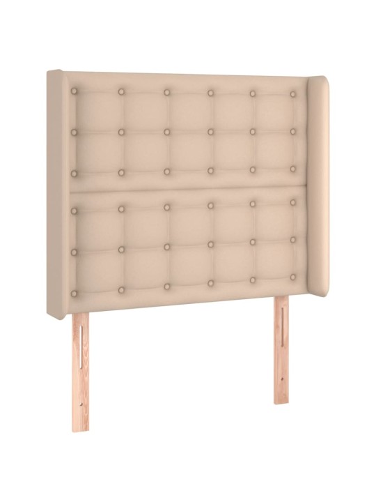 Čelo postele typu ušák cappuccino 103x16x118/128 cm umělá kůže